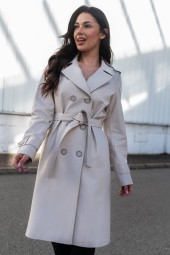 Płaszcz Hanna Beige - dwurzędowy fason | Monica Collection