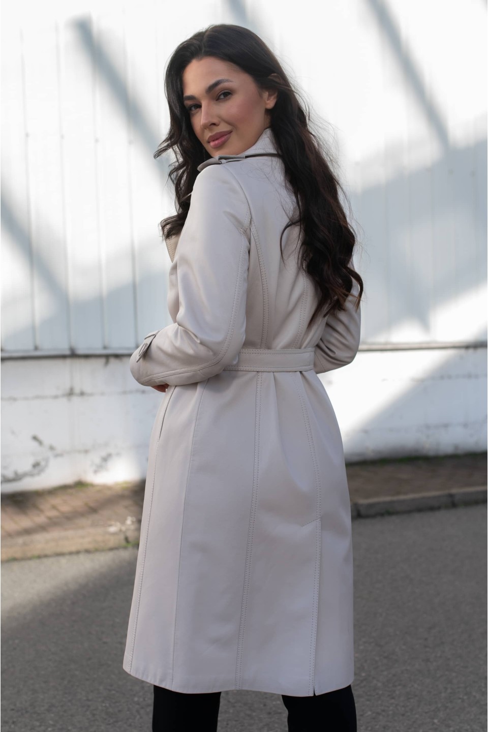 Płaszcz Hanna Beige - dwurzędowy fason | Monica Collection