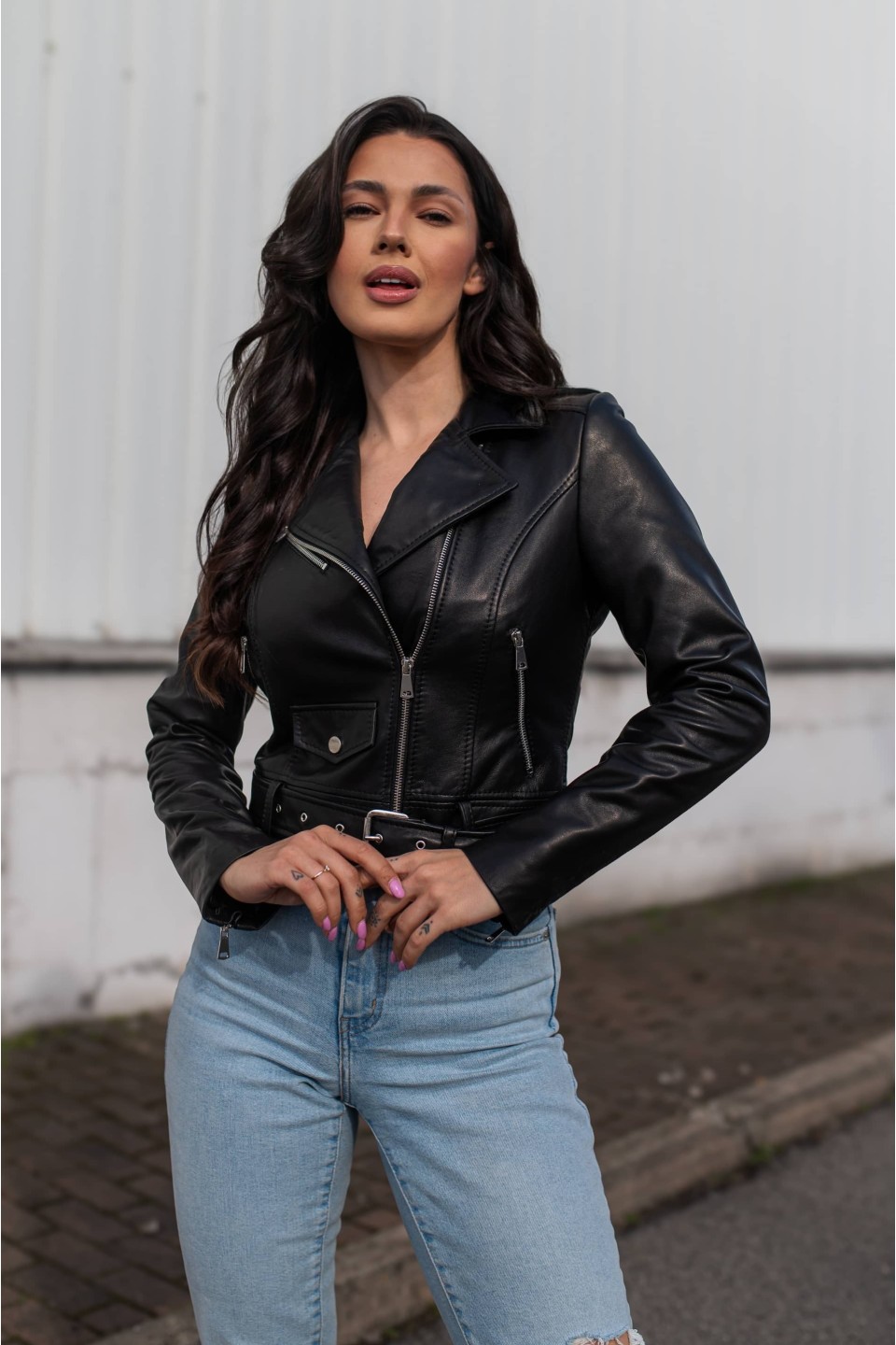 Kurtka skórzana Pati w kolorze czarnym | Monica Collection
