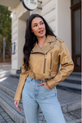 Kurtka skórzana Kate Butter Yellow | Monica Collection