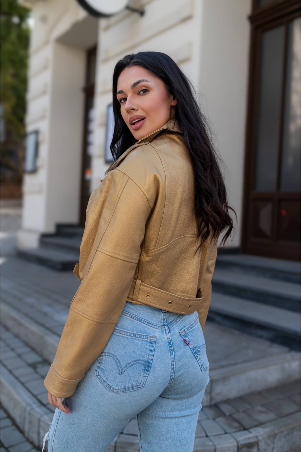 Kurtka skórzana Kate Butter Yellow | Monica Collection