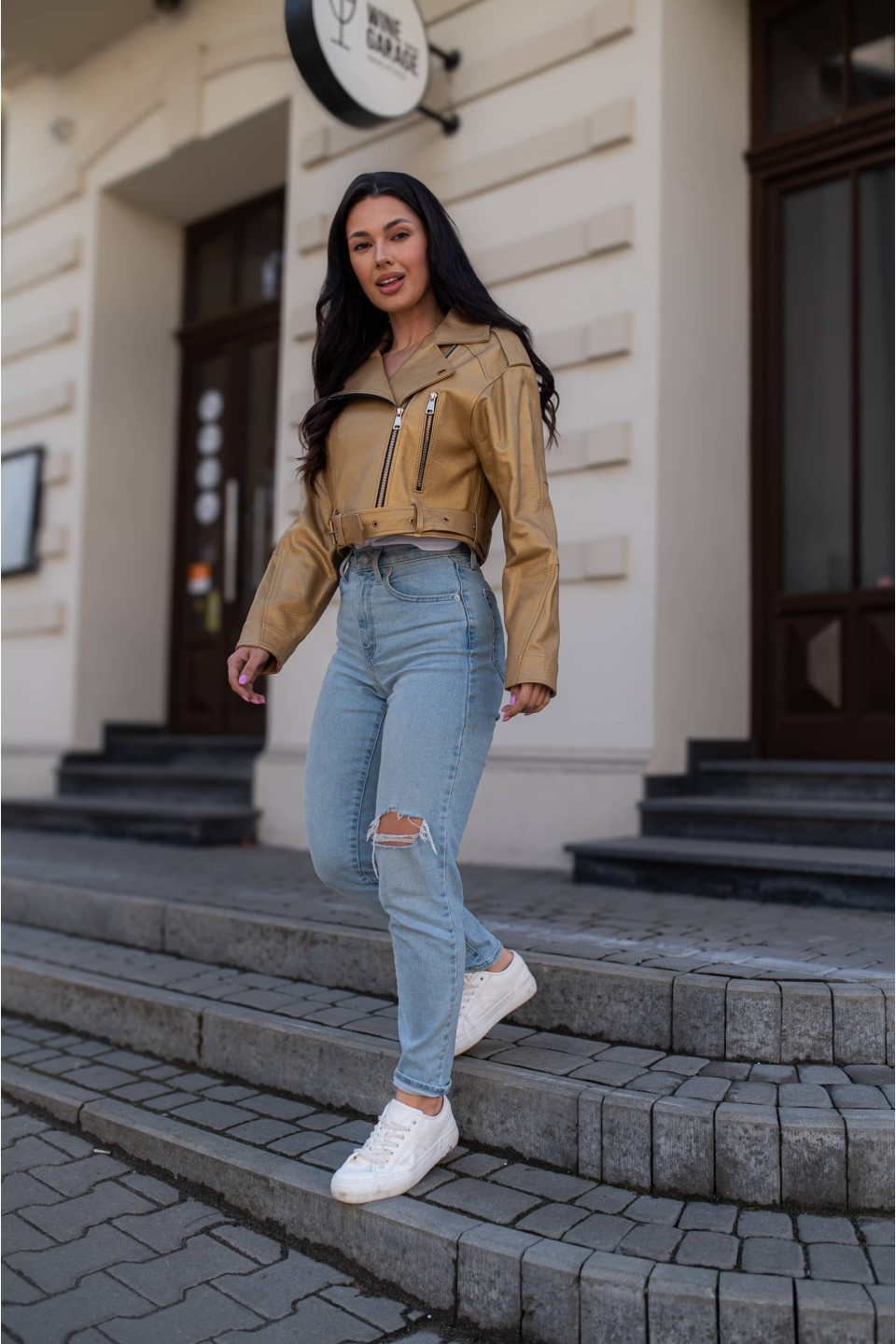 Kurtka skórzana Kate Butter Yellow | Monica Collection