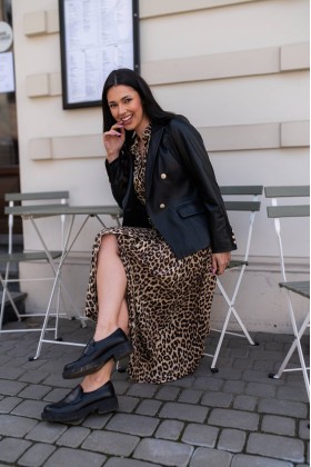 Kurtka Skórzana Gloria Czarny | Monica Collection