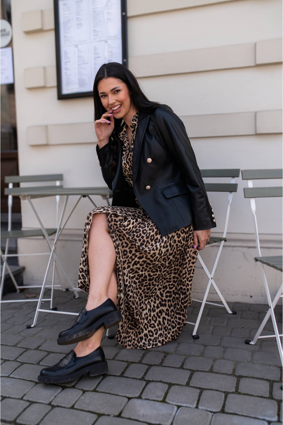 Kurtka Skórzana Gloria Czarny | Monica Collection