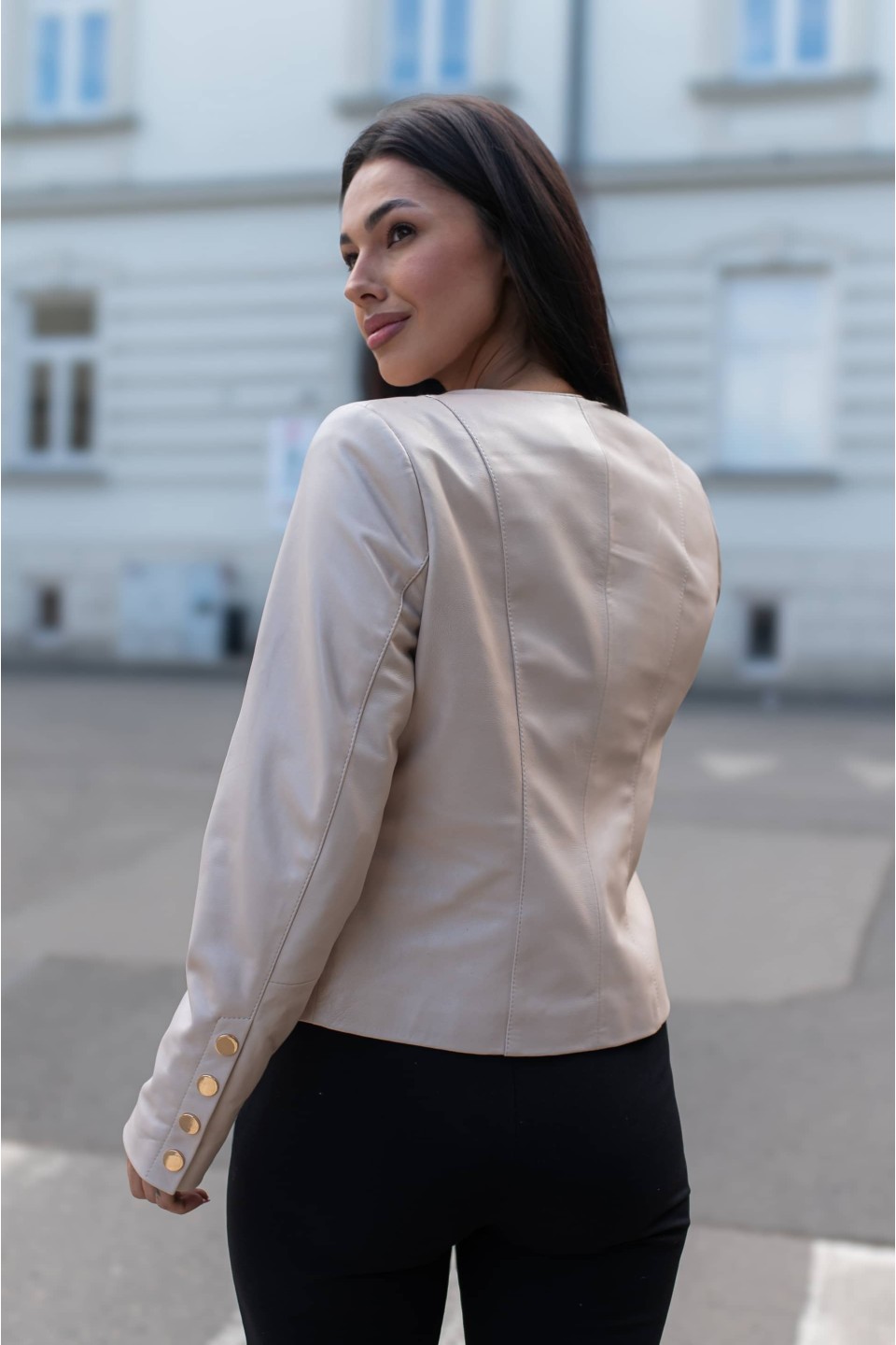 Kurtka skórzana damska Chanel Prosecco | Monica Collection