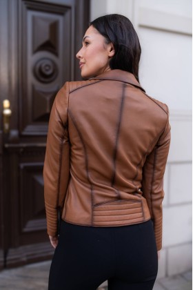 Kurtka skórzana Maja Koniak | Monica Collection